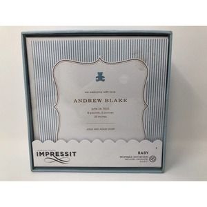 American Crafts Blue Baby Boy Printable Invitations Announcements Cards New